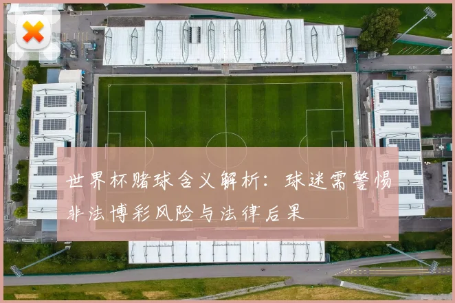 世界杯赌球含义解析：球迷需警惕非法博彩风险与法律后果